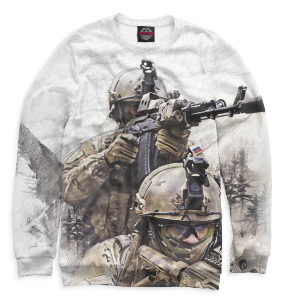 Свитшот для мальчиков с изображением Армия России цвета Белый