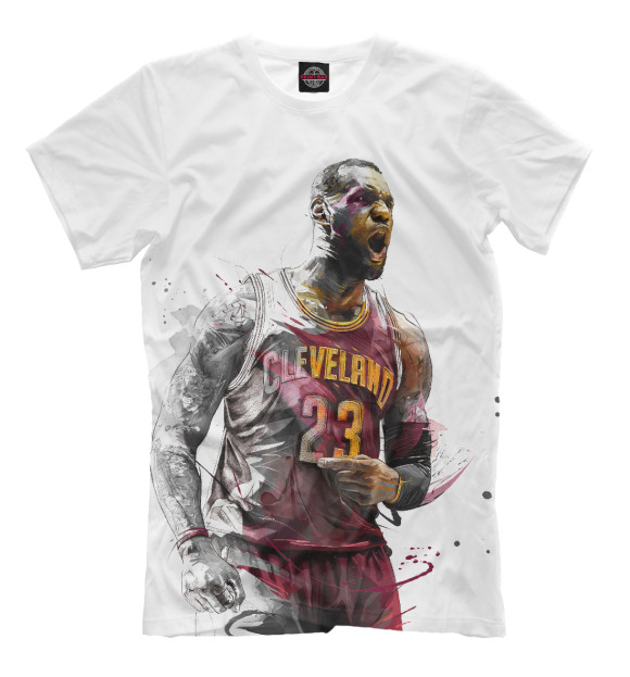 Мужская футболка с изображением Lebron / Cleveland цвета Молочно-белый