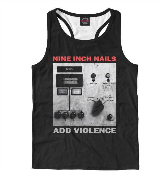 Мужская майка-борцовка с изображением Nine Inch Nails цвета Белый