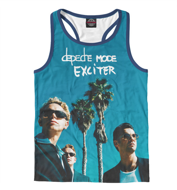 Мужская майка-борцовка с изображением Exciter цвета Белый