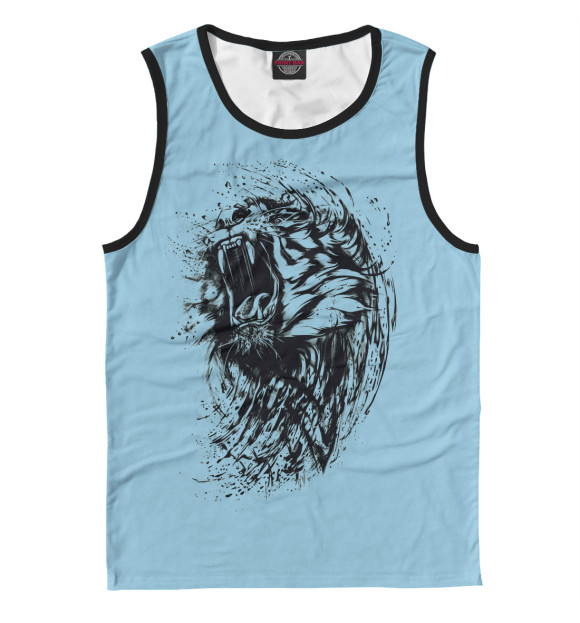 Мужская майка с изображением Тигр арт цвета Белый