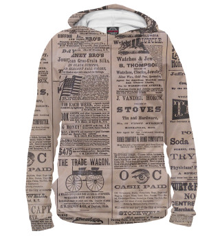 Мужское худи Vintage Newspaper