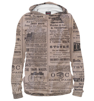 Женское худи Vintage Newspaper