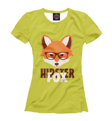 

Футболки Print Bar, Белый, Hipster Fox