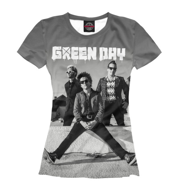 Женская футболка с изображением Green Day цвета Белый