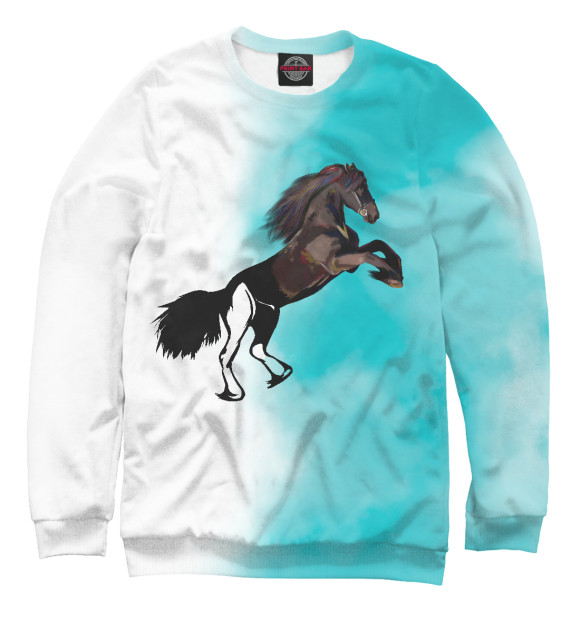 Мужской свитшот с изображением Horse цвета Белый