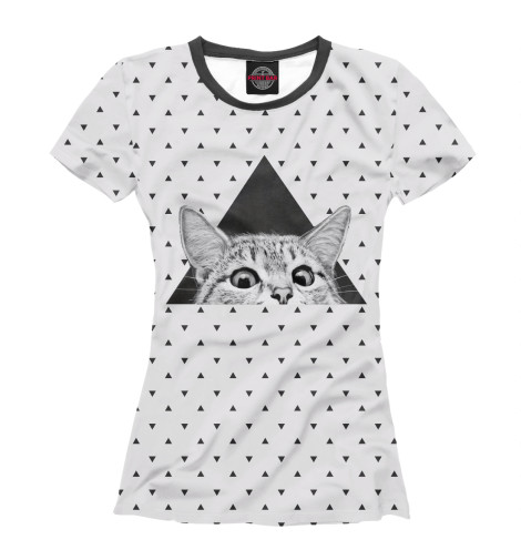 

Футболки Print Bar, Белый, Взгляд кота