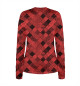 Женский лонгслив Vans of the wall (Red and Black)