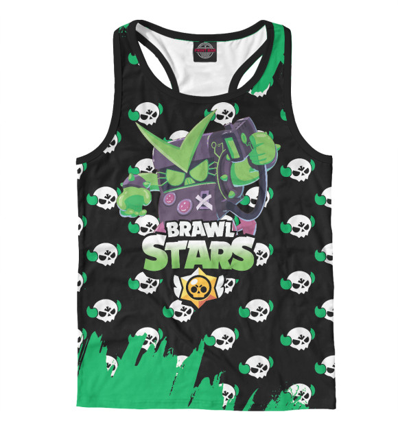 Мужская майка-борцовка с изображением Brawl Stars цвета Белый