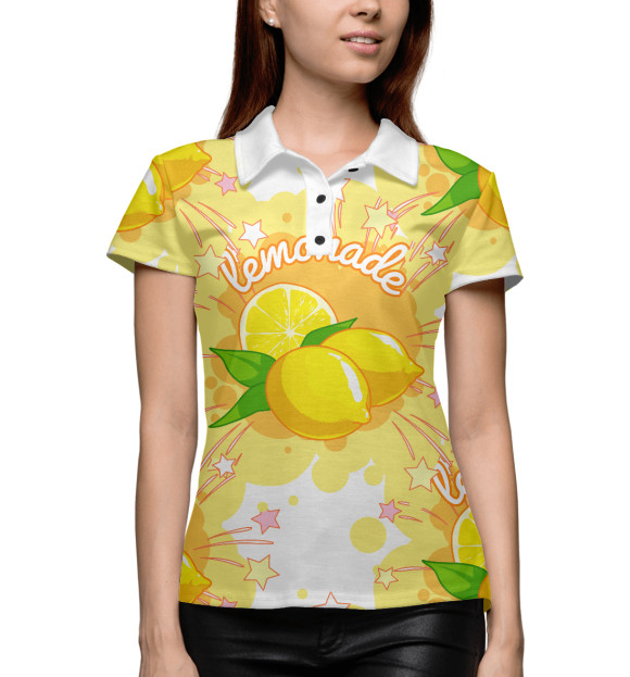 Женское поло с изображением Lemonade цвета Белый