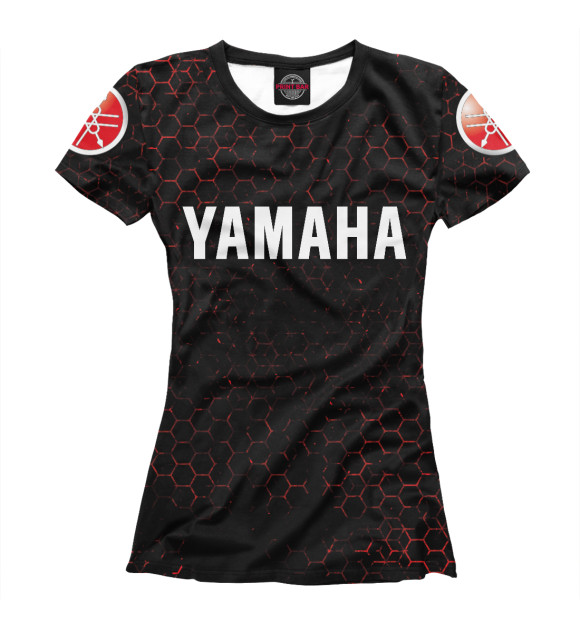 Футболка для девочек с изображением Yamaha - Honeycomb (Sleeves) цвета Белый