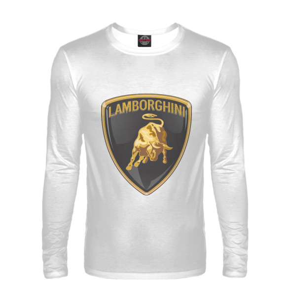 Мужской лонгслив с изображением Lamborghini цвета Белый