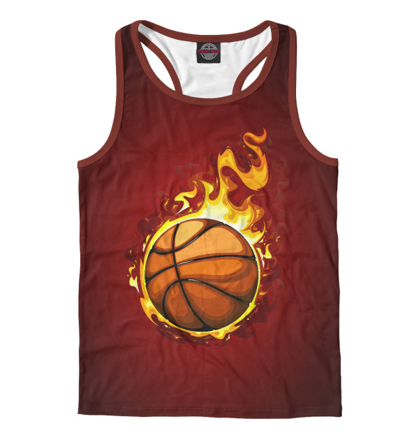Мужская майка-борцовка с изображением Баскетбол цвета Белый