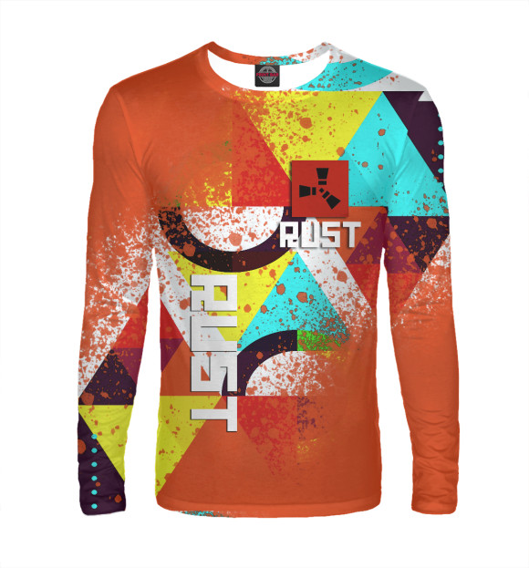 Мужской лонгслив с изображением Rust | Раст цвета Белый