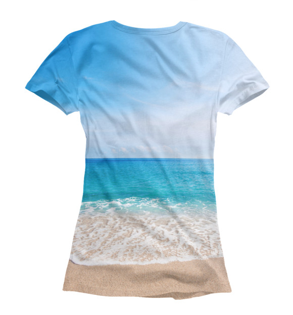 Женская футболка с изображением Фантастический пляж цвета Белый