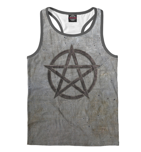 Мужская майка-борцовка с изображением Пентаграмма цвета Белый