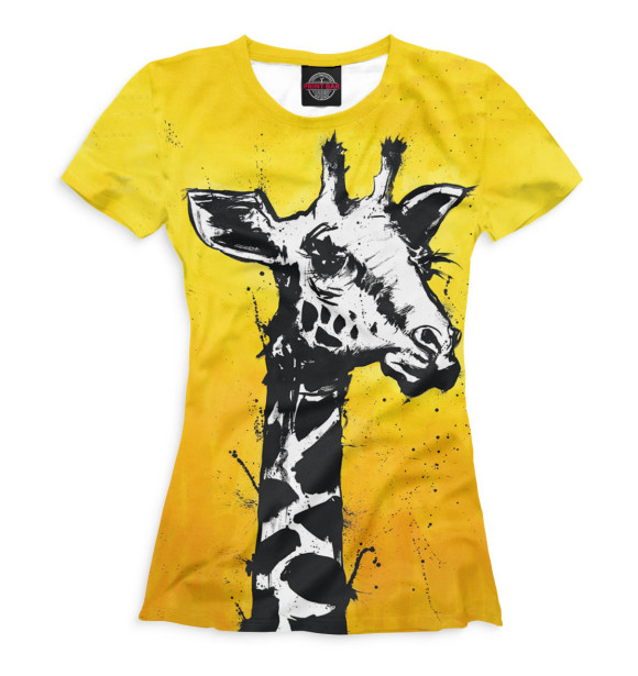 Женская футболка с изображением Жираф, арт цвета Белый