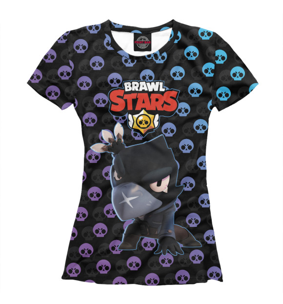 Футболка для девочек с изображением Brawl Stars Crow цвета Белый