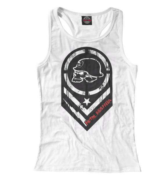 Женская майка-борцовка с притом Metal Mulisha цвета Белый Женская майка-борцовка с изображением Metal Mulisha цвета Белый