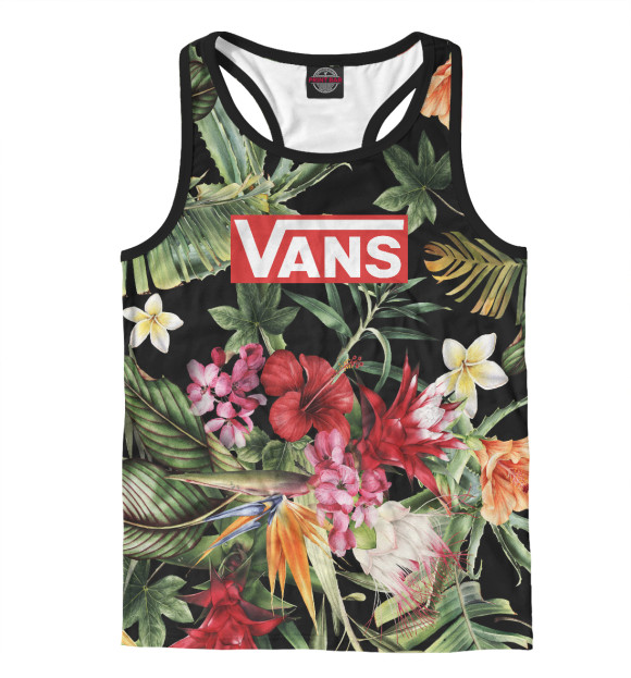 Мужская майка-борцовка с изображением VANS Tropical цвета Белый