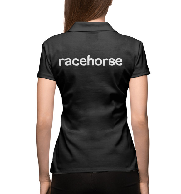 Женское поло с изображением Racehorse цвета Белый