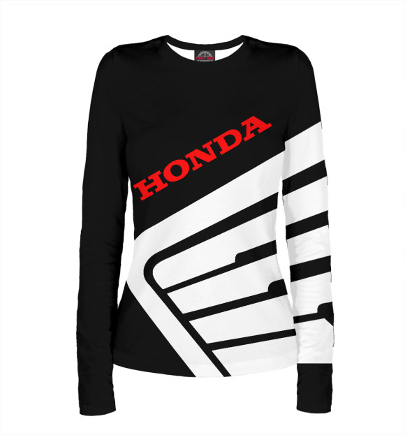 Женский лонгслив с изображением Honda цвета Р‘РµР»С‹Р№