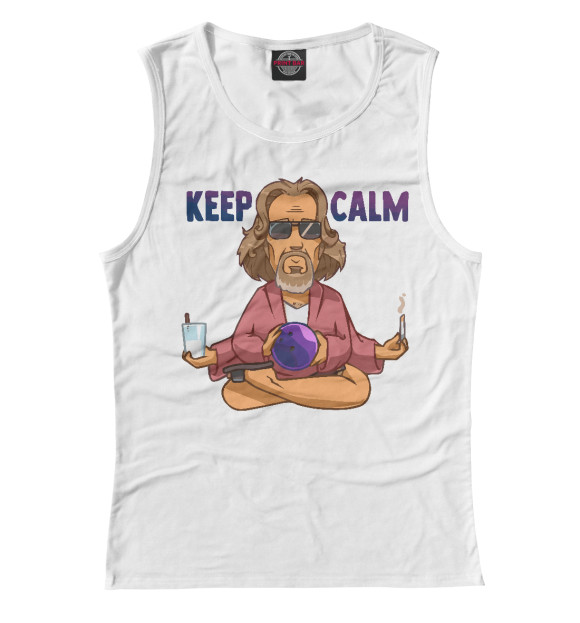 Женская майка с изображением Keep Calm цвета Белый