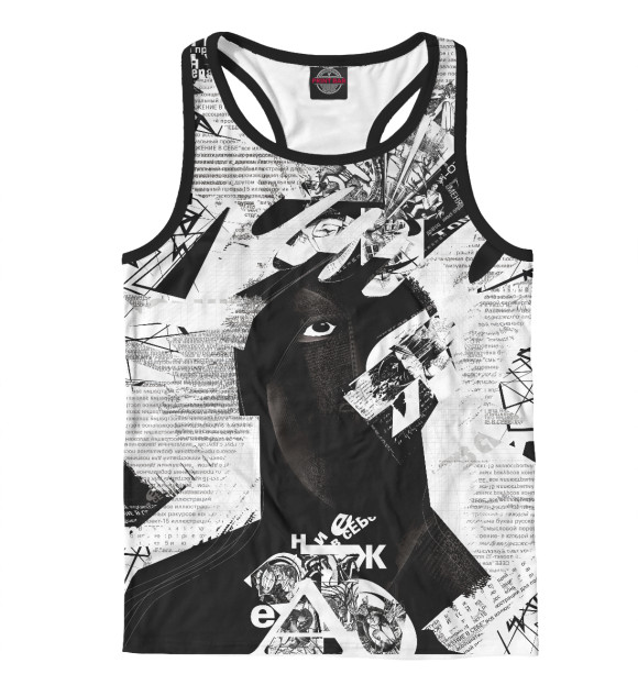 Мужская майка-борцовка с изображением Образы линий цвета Белый