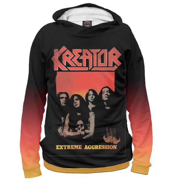 Худи для девочки с изображением Kreator цвета Белый