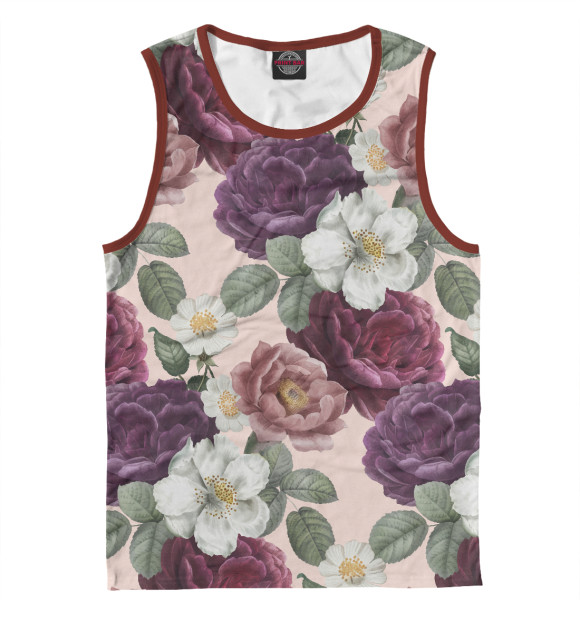 Майка для мальчика с изображением Живописные Розы цвета Белый