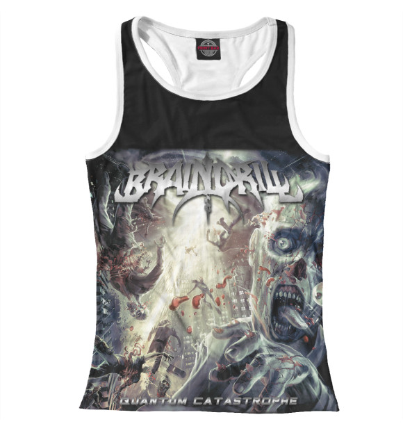 Женская майка-борцовка с изображением Braindrill цвета Белый