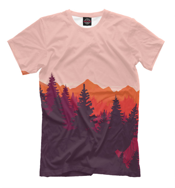 Мужская футболка с изображением FIREWATCH цвета Бежевый