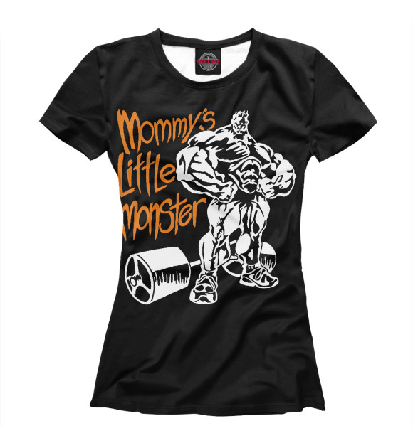 Футболка для девочек с изображением Little monster цвета Белый