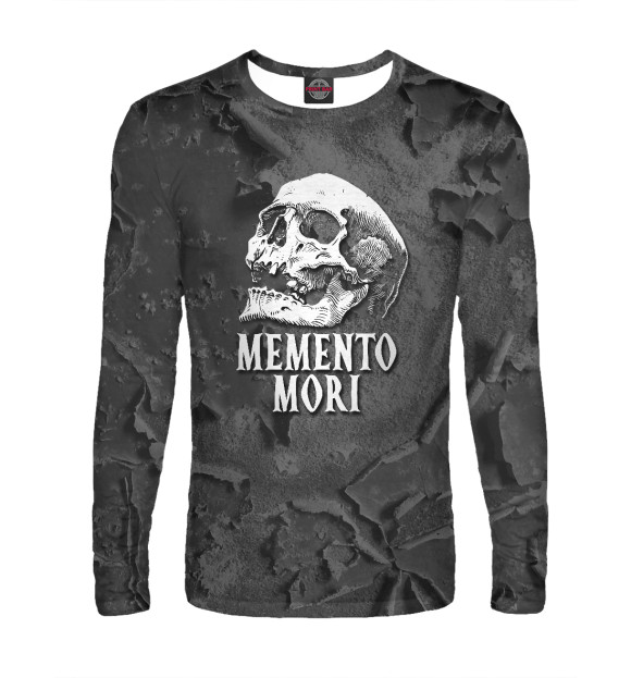 Мужской лонгслив с изображением Memento mori цвета Белый