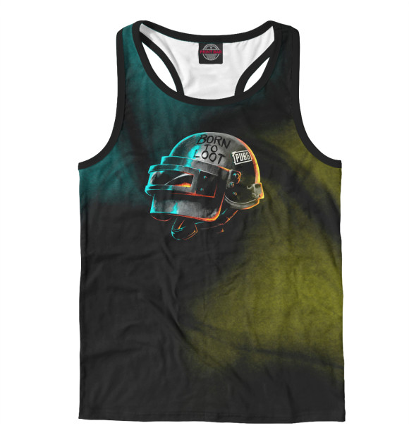 Мужская майка-борцовка с изображением PUBG цвета Белый