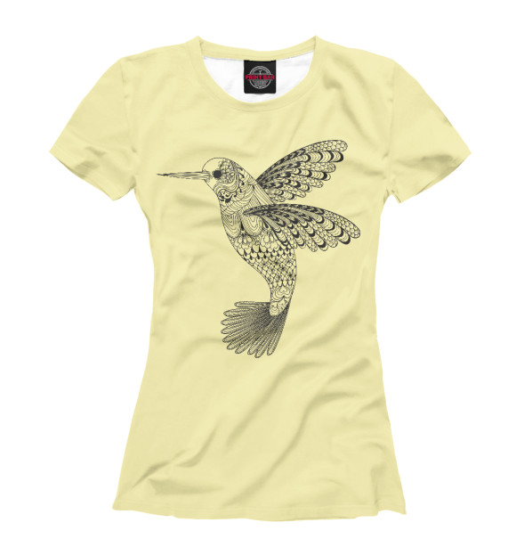 Женская футболка с изображением Колибри цвета Белый