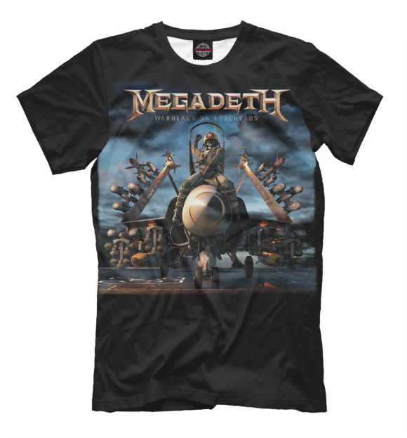 Мужская футболка с изображением Megadeth цвета Белый
