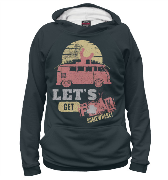 Женское худи с изображением Lets Get Ride цвета Белый