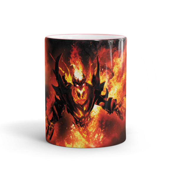 Кружка с притом Shadow Fiend цвета розовый Кружка с изображением Shadow Fiend цвета розовый
