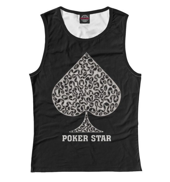 Майка для девочки с изображением Poker Star цвета Белый
