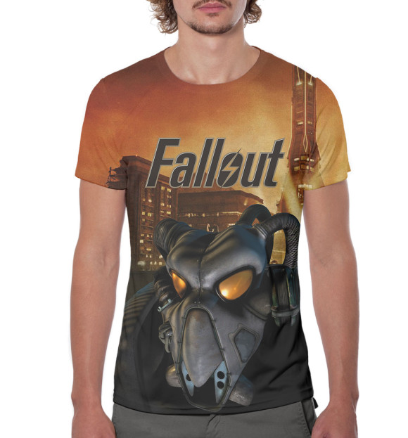 Мужская футболка с изображением Fallout цвета Белый