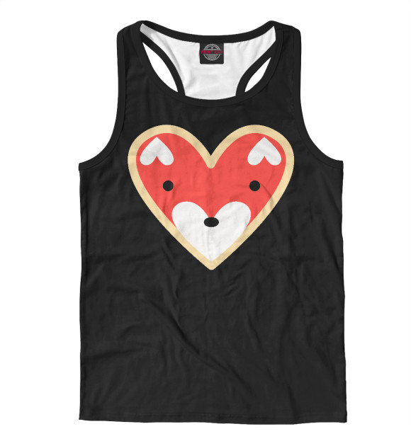 Мужская майка-борцовка с изображением Fox Love цвета Белый