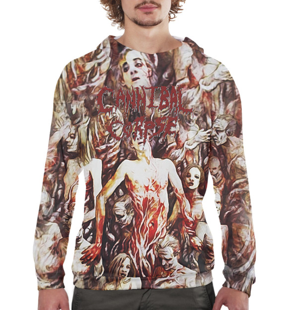 Мужское худи с изображением Cannibal Corpse цвета Белый