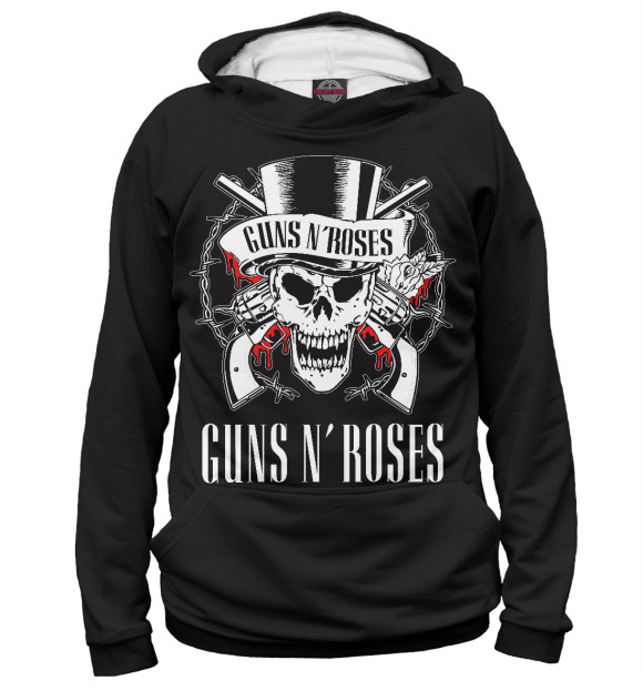 Мужское худи с изображением Guns N’Roses цвета Белый