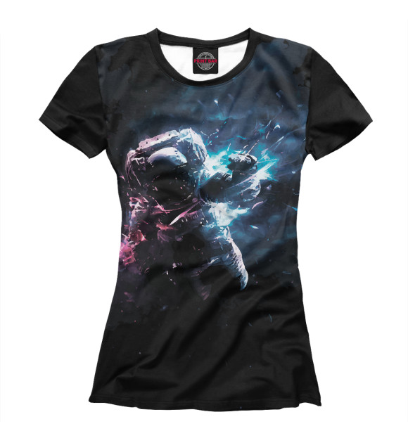 Женская футболка с изображением Цветной Космос цвета Белый