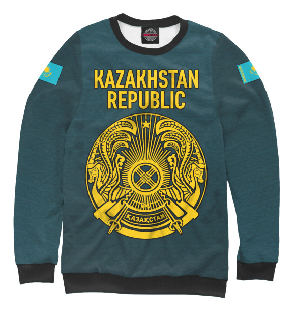 Свитшот для мальчиков с изображением Kazakhstan Republic цвета Белый