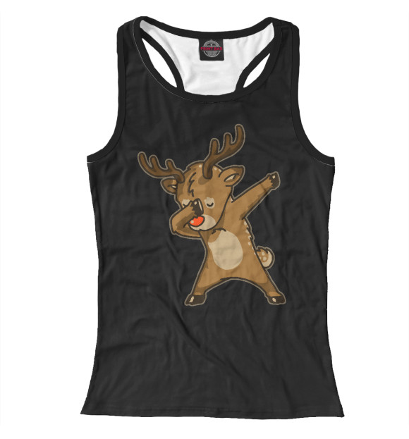 Женская майка-борцовка с изображением Deer Dab цвета Белый