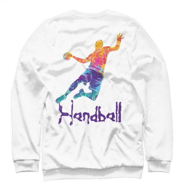 Мужской свитшот с изображением Handball цвета Белый