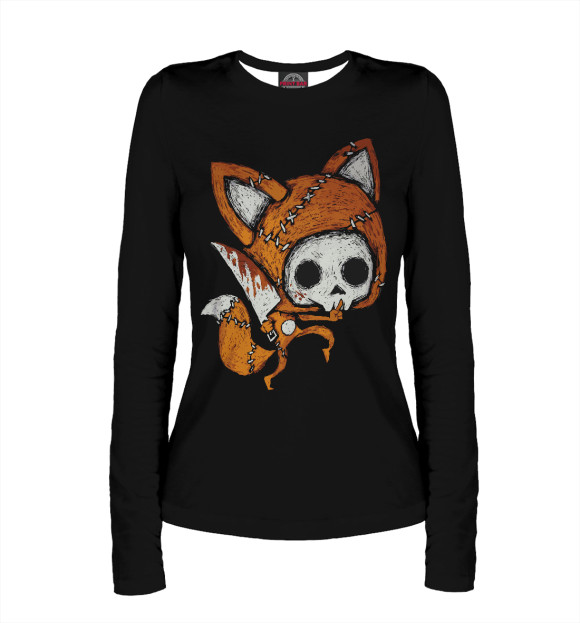 Женский лонгслив с изображением Плюшевый Лис цвета Белый