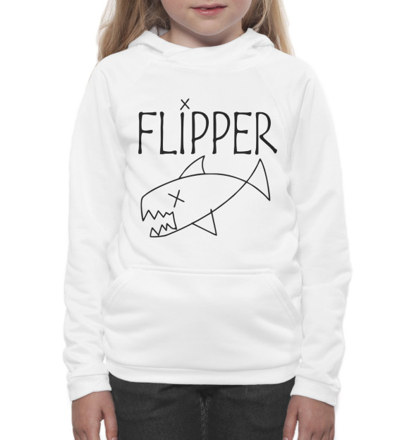 Худи для девочки с изображением Flipper цвета Белый